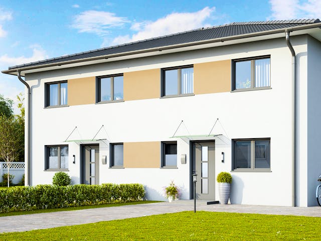Massivhaus Dublin von HELMA MASSIVHAUS Schlüsselfertig ab 320900€, Stadtvilla Außenansicht 2