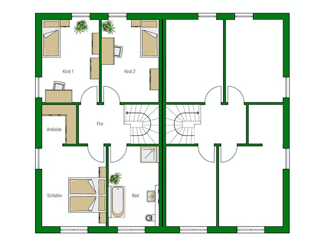 Massivhaus Dublin von HELMA MASSIVHAUS Schlüsselfertig ab 320900€, Stadtvilla Grundriss 2
