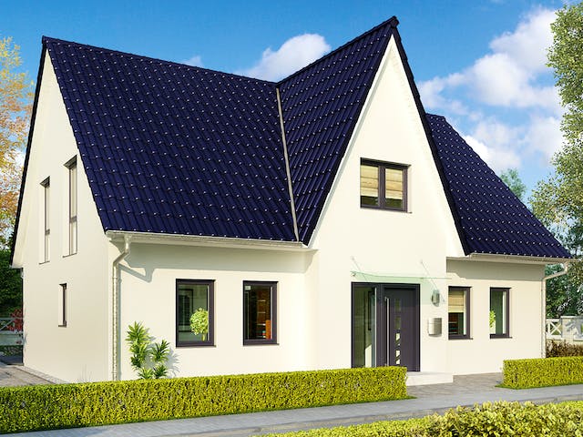 Massivhaus Hamburg von HELMA MASSIVHAUS Schlüsselfertig ab 404300€, Satteldach-Klassiker Außenansicht 2