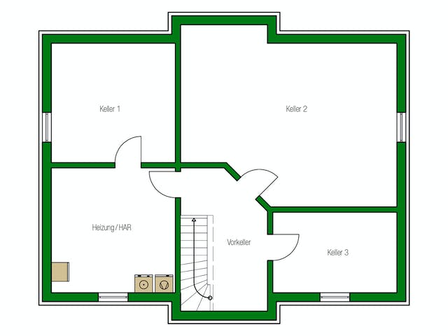 Massivhaus Hamburg von HELMA MASSIVHAUS Schlüsselfertig ab 404300€, Satteldach-Klassiker Grundriss 3