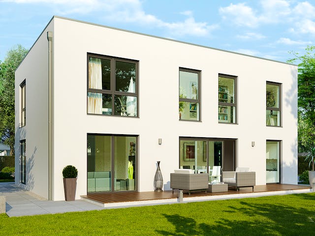 Massivhaus Luzern von HELMA MASSIVHAUS Schlüsselfertig ab 415350€, Cubushaus Außenansicht 2