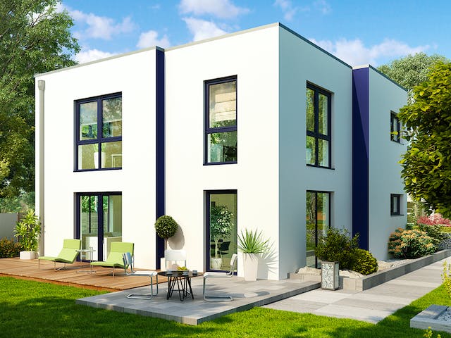 Massivhaus Malaga von HELMA MASSIVHAUS Schlüsselfertig ab 369700€, Cubushaus Außenansicht 1