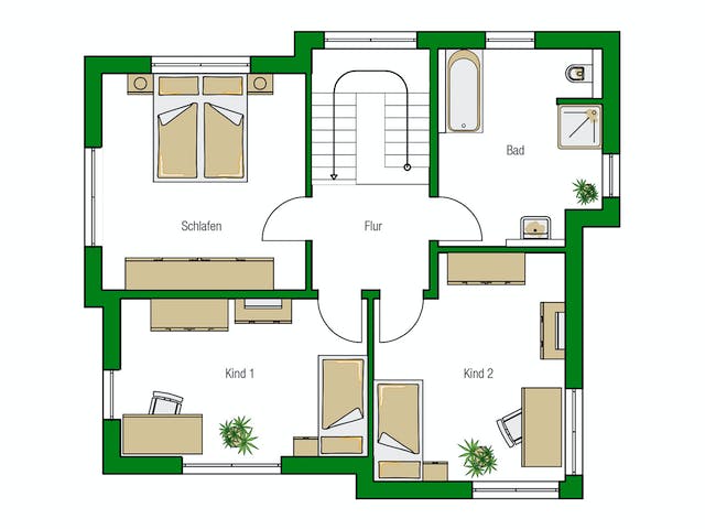Massivhaus Malaga von HELMA MASSIVHAUS Schlüsselfertig ab 369700€, Cubushaus Grundriss 2