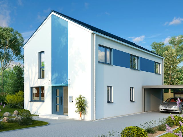Massivhaus Nürnberg von HELMA MASSIVHAUS Schlüsselfertig ab 378000€, Satteldach-Klassiker Außenansicht 2