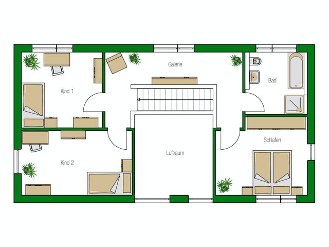 Massivhaus Nürnberg von HELMA MASSIVHAUS Schlüsselfertig ab 378000€, Satteldach-Klassiker Grundriss 2