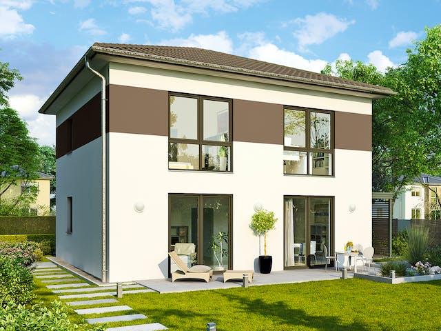 Massivhaus Potsdam von HELMA MASSIVHAUS Schlüsselfertig ab 308950€, Stadtvilla Außenansicht 1