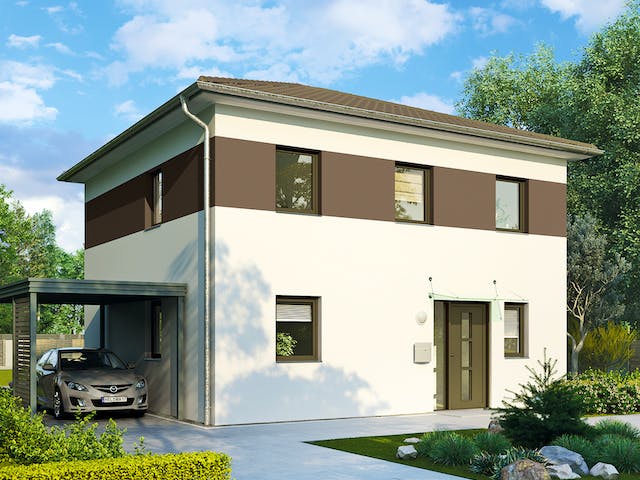 Massivhaus Potsdam von HELMA MASSIVHAUS Schlüsselfertig ab 308950€, Stadtvilla Außenansicht 4