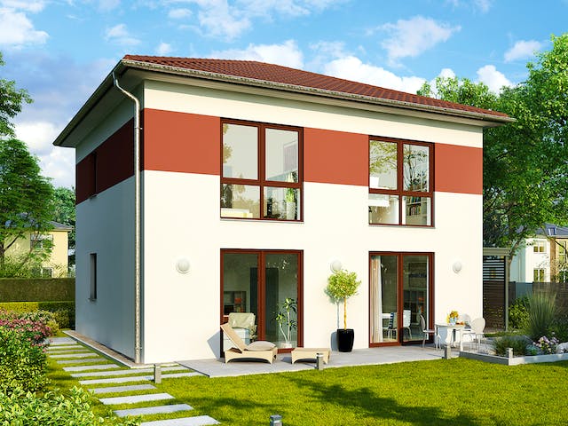 Massivhaus Potsdam von HELMA MASSIVHAUS Schlüsselfertig ab 308950€, Stadtvilla Außenansicht 2