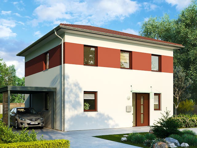 Massivhaus Potsdam von HELMA MASSIVHAUS Schlüsselfertig ab 308950€, Stadtvilla Außenansicht 3