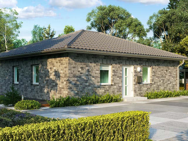 Massivhaus Rostock von HELMA MASSIVHAUS Schlüsselfertig ab 264100€, Bungalow Außenansicht 2