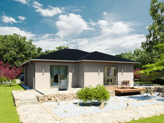 Massivhaus Rostock von HELMA MASSIVHAUS Schlüsselfertig ab 264100€, Bungalow Außenansicht 3
