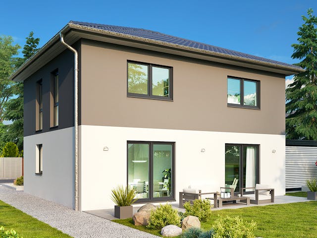 Massivhaus Toulouse von HELMA MASSIVHAUS Schlüsselfertig ab 322850€, Stadtvilla Außenansicht 1