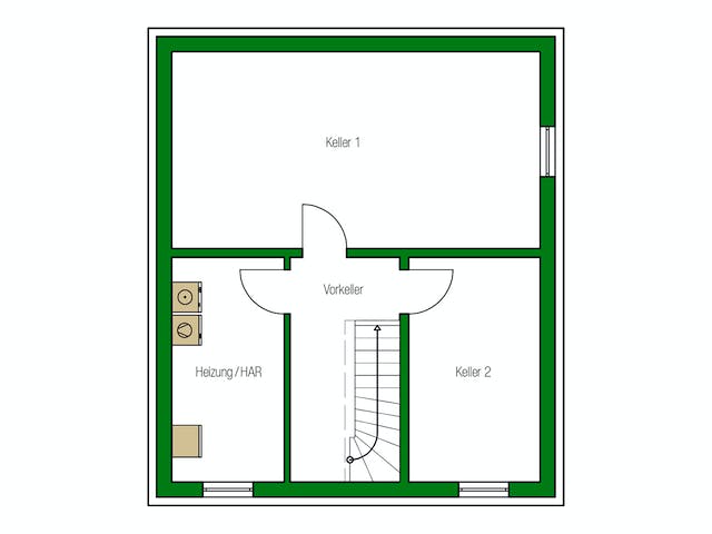 Massivhaus Turin von HELMA MASSIVHAUS Schlüsselfertig ab 298650€, Satteldach-Klassiker Grundriss 3