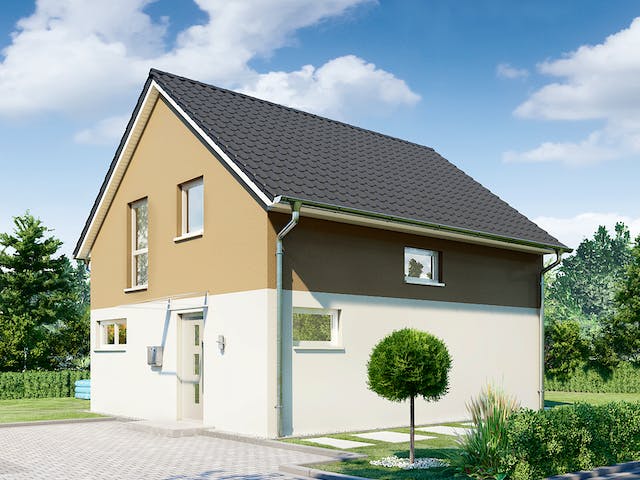 Massivhaus Ulm von HELMA MASSIVHAUS Schlüsselfertig ab 294600€, Satteldach-Klassiker Außenansicht 1