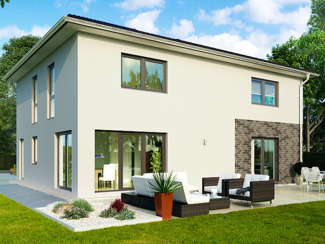 Massivhaus Utrecht von HELMA MASSIVHAUS Schlüsselfertig ab 454700€, Stadtvilla Außenansicht 1