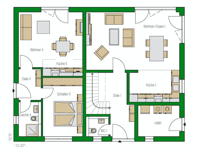 Massivhaus Utrecht von HELMA MASSIVHAUS Schlüsselfertig ab 454700€, Stadtvilla Grundriss 1
