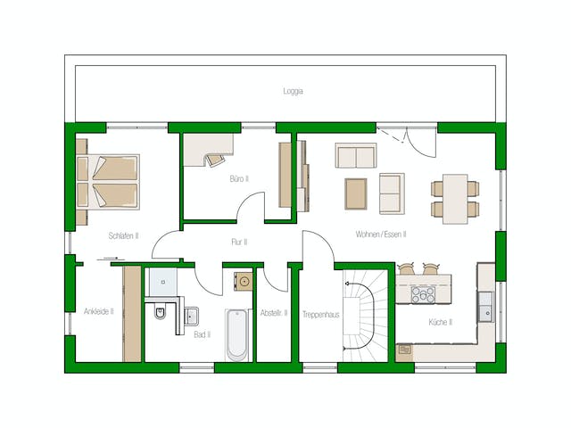 Massivhaus Venlo von HELMA MASSIVHAUS Schlüsselfertig ab 557000€, Cubushaus Grundriss 2