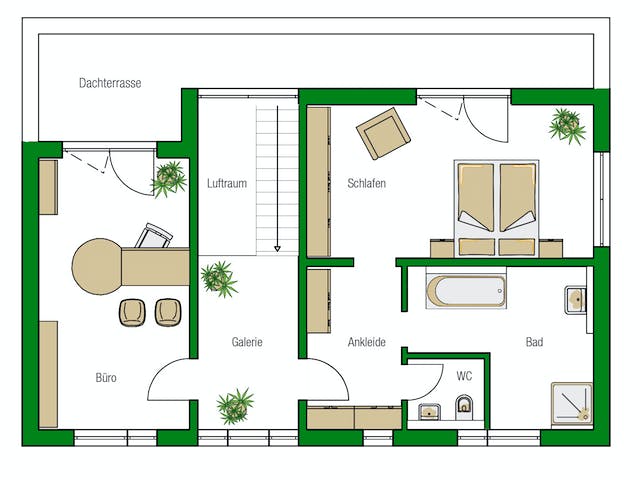 Massivhaus Weimar von HELMA MASSIVHAUS Schlüsselfertig ab 425100€, Cubushaus Grundriss 2