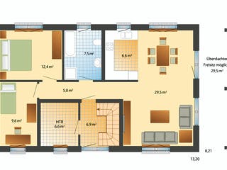 Fertighaus Helsinki von Danhaus Deutschland Schlüsselfertig ab 486718€, Satteldach-Klassiker Grundriss 1
