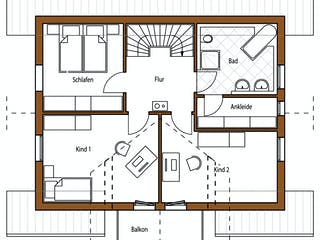 Blockhaus B136 Hodapp von Frammelsberger R. Ingenieur-Holzbau, Blockhaus Grundriss 2
