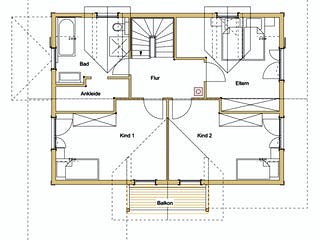 Blockhaus B155 Krank von Frammelsberger R. Ingenieur-Holzbau, Blockhaus Grundriss 2