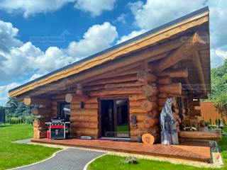 Blockhaus Blockhaus Ostsee von Holzbau rustikal - Blockhäuser Bausatzhaus ab 73756€, Pultdachhaus Außenansicht 1