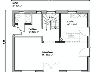 Fertighaus Homestory 057 von LEHNER HAUS Schlüsselfertig ab 274170€, Satteldach-Klassiker Grundriss 1