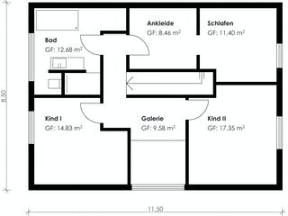 Fertighaus Homestory 139 von Lehner Haus Schlüsselfertig ab 466570€, Satteldach-Klassiker Grundriss 1