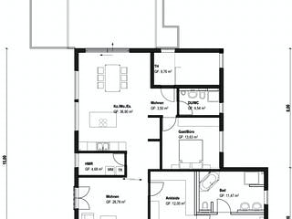 Fertighaus Homestory 173 von LEHNER HAUS - Mehrfamilienhäuser Schlüsselfertig ab 972400€, Satteldach-Klassiker Grundriss 1