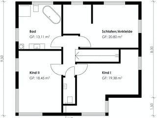 Fertighaus Homestory 188 von LEHNER HAUS Schlüsselfertig ab 366600€, Satteldach-Klassiker Grundriss 1