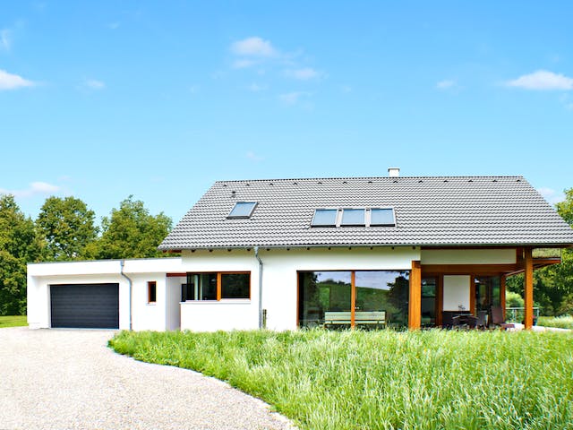 Fertighaus Homestory 308 von Lehner Haus Schlüsselfertig ab 538720€, Fachwerk Außenansicht 1