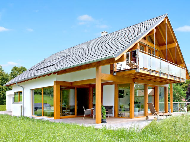 Fertighaus Homestory 308 von Lehner Haus Schlüsselfertig ab 538720€, Fachwerk Außenansicht 2