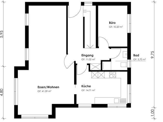 Fertighaus Homestory 309 von Lehner Haus Schlüsselfertig ab 355940€, Stadtvilla Grundriss 2