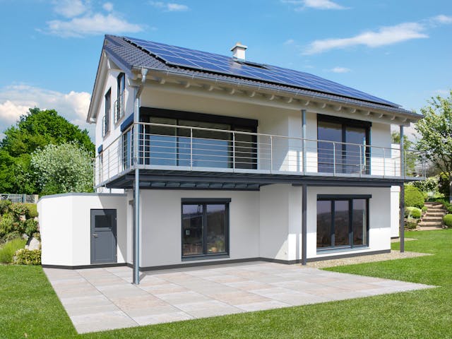 Fertighaus Homestory 348 von LEHNER HAUS Schlüsselfertig ab 440115€, Satteldach-Klassiker Außenansicht 1