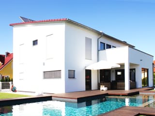 Fertighaus Homestory 43 von Lehner Haus Schlüsselfertig ab 455000€, Satteldach-Klassiker Außenansicht 2