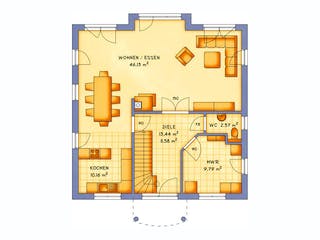 Massivhaus VarioCity 172 von HSE Massivhaus Schlüsselfertig ab 357140€, Stadtvilla Grundriss 1
