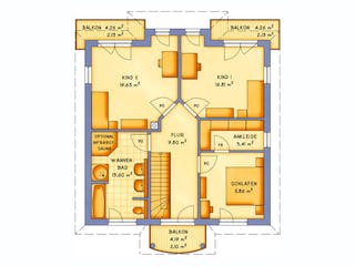 Massivhaus VarioCity 172 von HSE Massivhaus Schlüsselfertig ab 357140€, Stadtvilla Grundriss 2