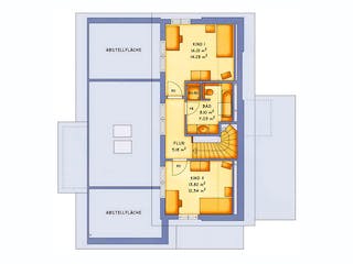 Massivhaus VarioVision 155 von HSE Massivhaus Schlüsselfertig ab 355170€, Pultdachhaus Grundriss 2