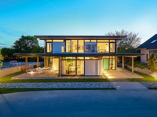 Fertighaus HUF Haus MODUM 10 Beispiel 6 von HUF HAUS, Fachwerk Außenansicht 3