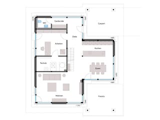 Fertighaus HUF Haus MODUM 10 Beispiel 6 von HUF HAUS, Fachwerk Grundriss 1