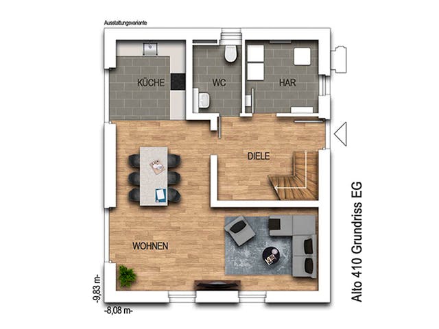Massivhaus Alto 410 von Heinz von Heiden Schlüsselfertig ab 256014€, Satteldach-Klassiker Grundriss 1