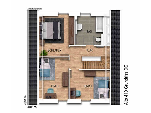 Massivhaus Alto 410 von Heinz von Heiden Schlüsselfertig ab 256014€, Satteldach-Klassiker Grundriss 2