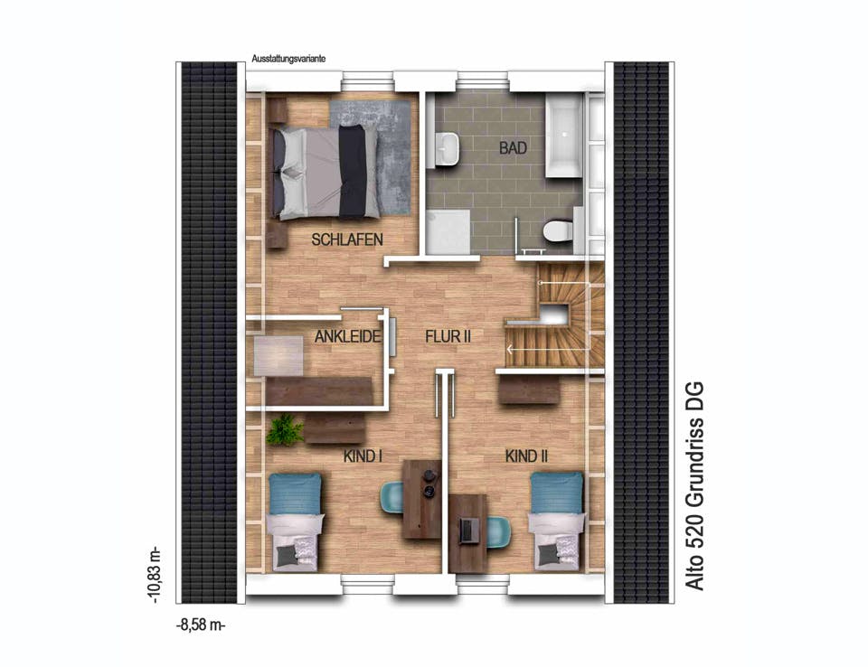 Massivhaus Alto 520 von Heinz von Heiden Schlüsselfertig ab 286357.25€, Satteldach-Klassiker Grundriss 2