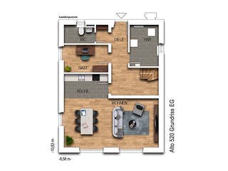 Massivhaus Alto 520 von Heinz von Heiden Zentrale Schlüsselfertig ab 294287.7€, Satteldach-Klassiker Grundriss 1