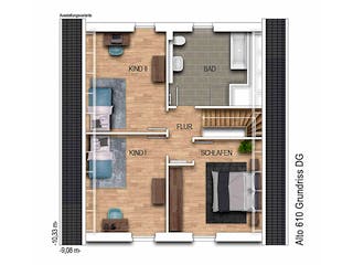 Massivhaus Alto 610 von Heinz von Heiden Zentrale Schlüsselfertig ab 297757.5€, Satteldach-Klassiker Grundriss 2