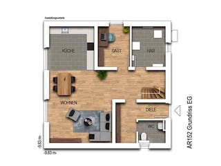 Massivhaus Arcus 152 von Heinz von Heiden Zentrale Schlüsselfertig ab 317304.1€, Stadtvilla Grundriss 1