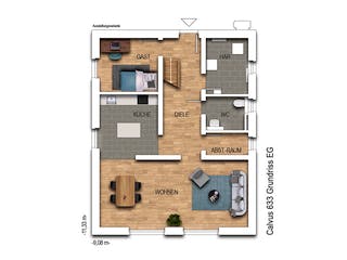 Massivhaus Calvus 633 von Heinz von Heiden Zentrale Schlüsselfertig ab 332763.4€, Satteldach-Klassiker Grundriss 1