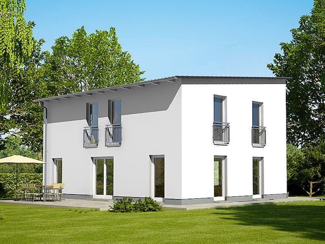 Massivhaus Cirro 631 von Heinz von Heiden Schlüsselfertig ab 318468€, Pultdachhaus Außenansicht 1