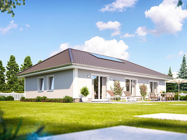 Massivhaus Cumulus 760 von Heinz von Heiden Zentrale Schlüsselfertig ab 258416€, Bungalow Außenansicht 1 Massivhaus Cumulus 760 von Heinz von Heiden Zentrale Schlüsselfertig ab 258416€, Bungalow Außenansicht 1