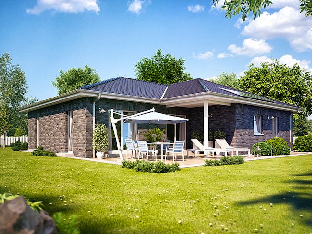 Massivhaus Cumulus 770 von Heinz von Heiden Zentrale Schlüsselfertig ab 300541€, Bungalow Außenansicht 1